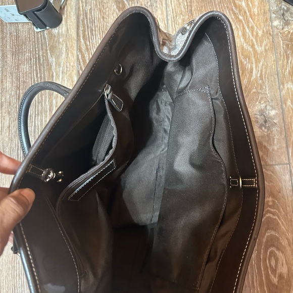 COACH 7721 Wool and Leather Large Brown Tote - Picture 2 of 4